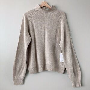 Jason Wu sweater 100% cashmere turtleneck knit sweater oatmeal beige large